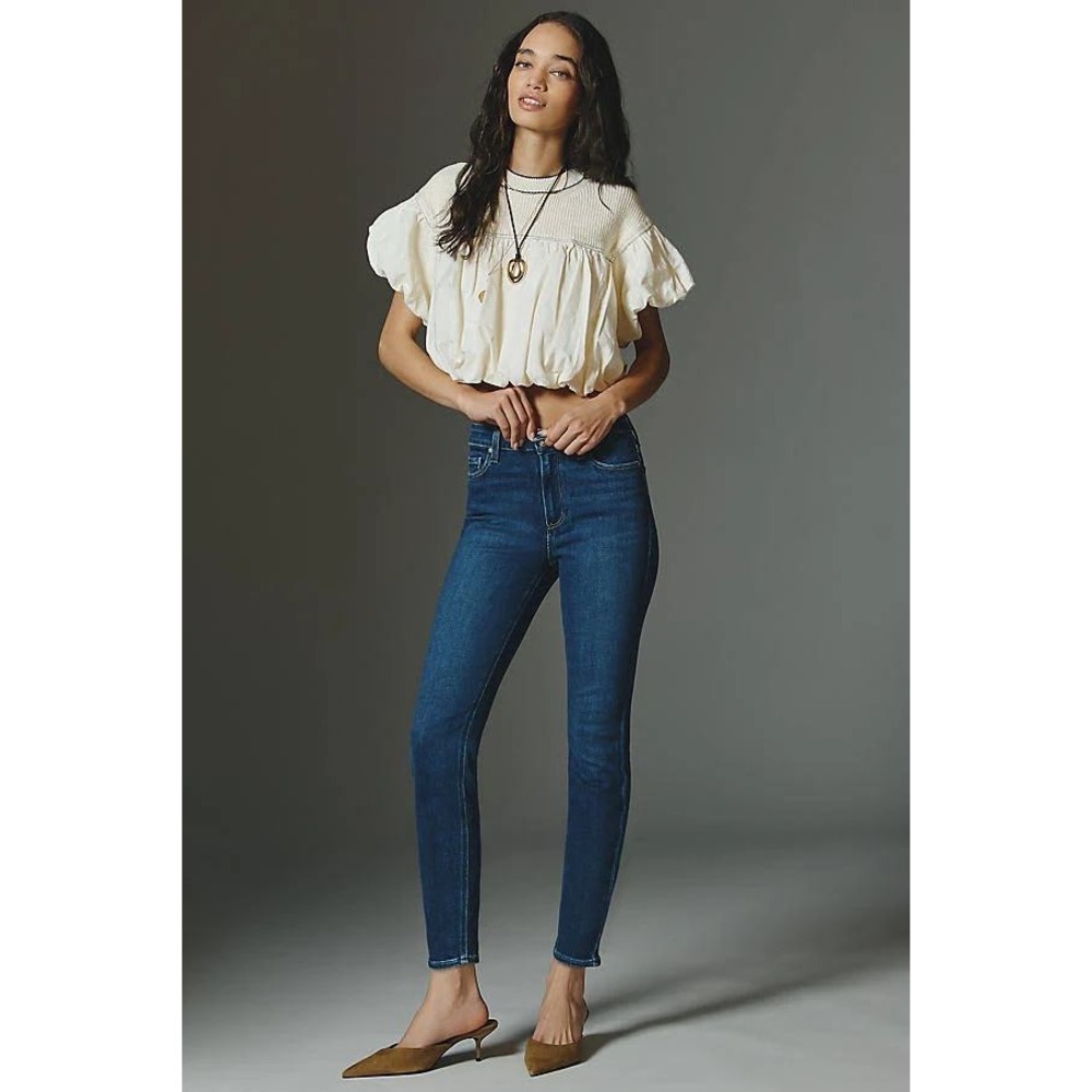 $229 PAIGE Anthropologie Hoxton High Rise Skinny Jeans Dark Wash Women Size 29